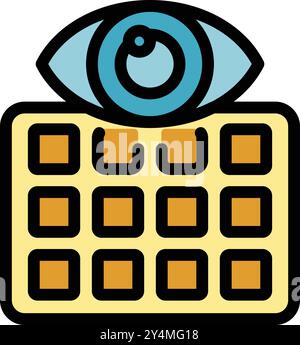 Eye watching website landing page, analyzing user experience and behavior Stock Vector