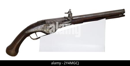 The ancient pistol isolated on white background Stock Photo - Alamy