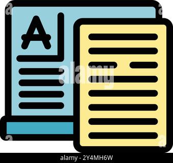 Computer program is displaying a text editing interface, highlighting the copy and pasting function for article writing Stock Vector