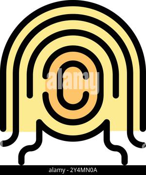 Copyright fingerprint icon, cartoon style vector illustration showing concept of intellectual property and ownership Stock Vector