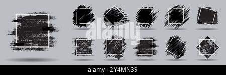 Set of grungy backgrounds - vector illustration Stock Vector