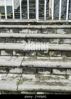 Concrete Steps and Metal Frame: Architectural Contrast. Stock Photo