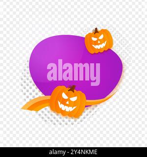 Vector illustration of Halloween elements sticker with abstract shape on transparent background Stock Vector