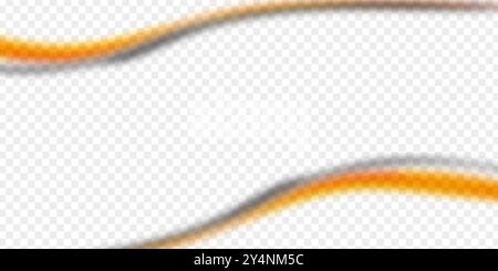 Vector illustration of wavy blur lines on transparent background Stock Vector