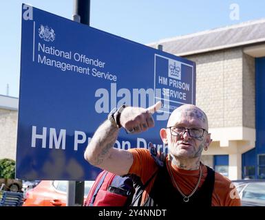 File photo dated 10/09/24 of Jason Hoganson seen outside HM Prison Durham following his early release from prison. Hoganson, 53, who was photographed raising a thumb as he was released from Durham Prison on September 10 has been rearrested and remanded in custody. Issue date: Thursday September 19, 2024. Stock Photo
