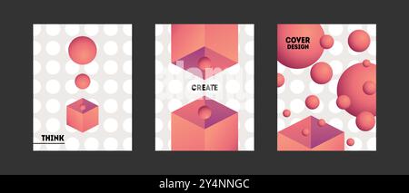 Set of modern color posters Stock Vector