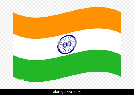 Vector illustration of wavy India flag with overlay effect on ...