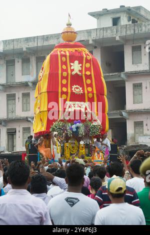 Vadodara, Gujarat / India - June 25, 2017 : A view of the public procession of the Lord Jagannath, BalaBhadra and Subhadra with a chariot during the c Stock Photo