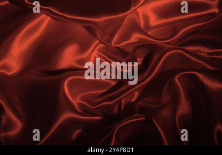 background and texture of silk fabric in peach color Stock Photo