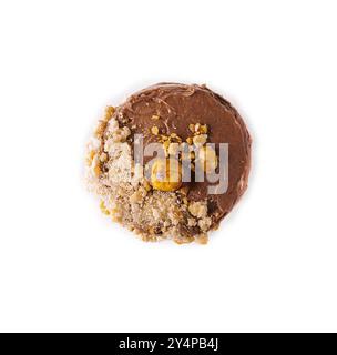 Kyiv cake with hazelnuts, chocolate glaze, and a buttercream-like filling Stock Photo