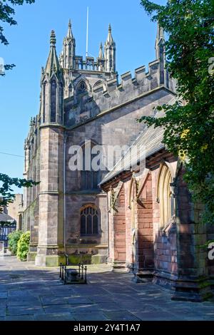 St Mary's Church (probably 14th century), grade I listed.  Stockport, Gtr Manchester, England, UK Stock Photo