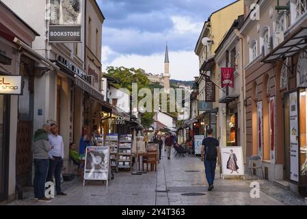 Street view of Stari Grad, the old city of Sarajevo in Bosnia and Herzegovina Stock Photo