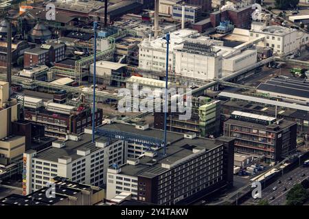 Bayer plant in Leverkusen. Chemical plant and drug manufacturer Stock Photo