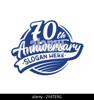 70 years anniversary design template. Vector and illustration. 70th logo. Stock Vector