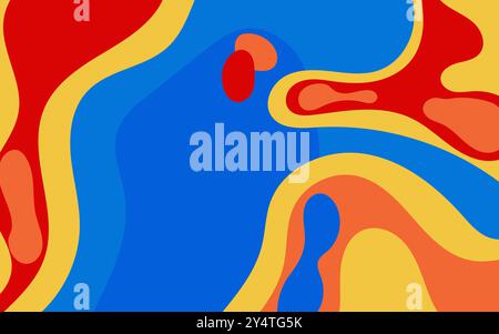 Abstract colorful background suitable for digital designs, presentations, websites, and artistic projects. Vibrant blue, red, yellow, and orange color Stock Vector