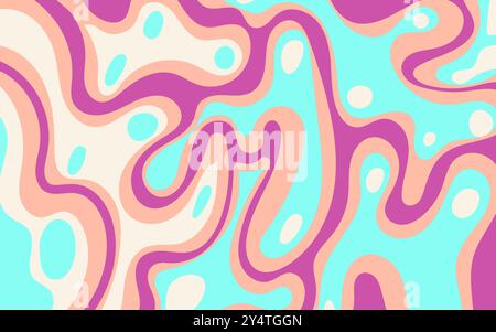 Abstract pattern in pink, peach, white, and blue. Suitable for backgrounds, print materials, packaging designs, and textile projects. Stock Vector