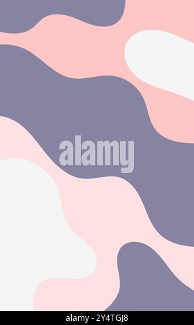 Abstract pink, white, grey wavy shapes background ideal for feminine designs, social media graphics, and modern presentations. Stock Vector