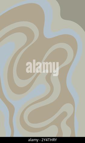 Abstract background with light blue and brown wavy lines. Suitable for digital design projects, web backgrounds, or artistic presentations. Stock Vector