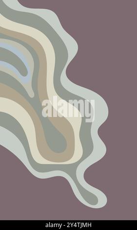 Abstract background with wavy lines, green and brown colors. Suitable for nature themed designs, ecofriendly projects, or organic products branding. Stock Vector