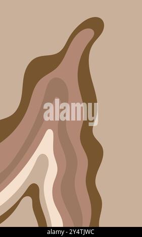 Abstract background with brown, tan, beige wavy shapes. Great for web design, social media posts, presentations, and print materials. Stock Vector