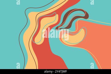 Abstract background with curved lines and various colors. Suitable for presentations, banners, website design, and digital artwork projects. Versatile Stock Vector