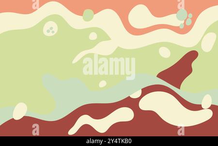 Abstract background with wavy red, green, light blue, and white shapes. Suitable for design projects, presentations, websites, and print materials. Stock Vector