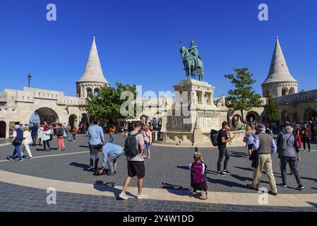 Fisherman's Bastion, one of the best known monuments in Budapest in the Buda Castle District, Hungary, Europe Stock Photo