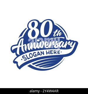 80 years anniversary design template. Vector and illustration. 80th logo. Stock Vector