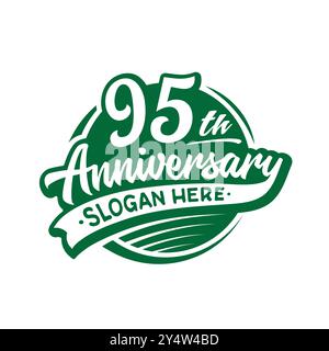 95 years anniversary design template. Vector and illustration. 95th logo. Stock Vector