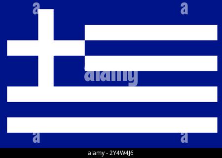 Flag of Greece with real colors. Vector illustration Stock Vector
