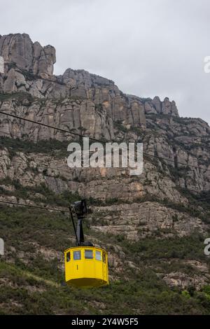 The funicular that takes you to Montserrat. Stock Photo