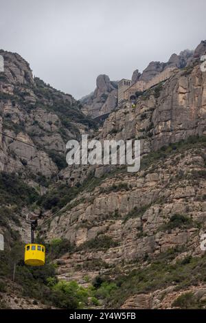 The funicular that takes you to Montserrat. Stock Photo