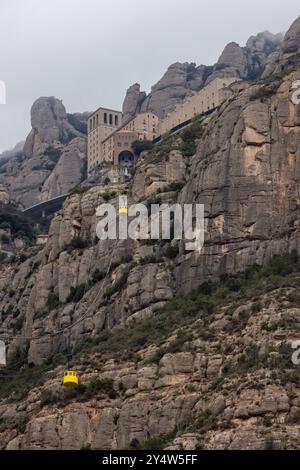 The funicular that takes you to Montserrat. Stock Photo