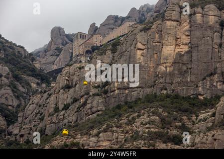 The funicular that takes you to Montserrat. Stock Photo