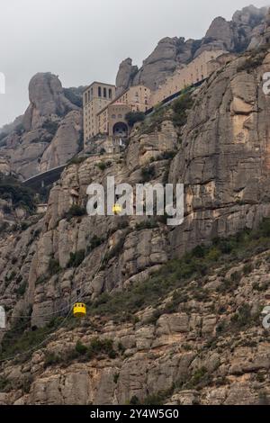 The funicular that takes you to Montserrat. Stock Photo