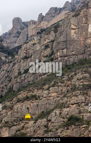 The funicular that takes you to Montserrat. Stock Photo