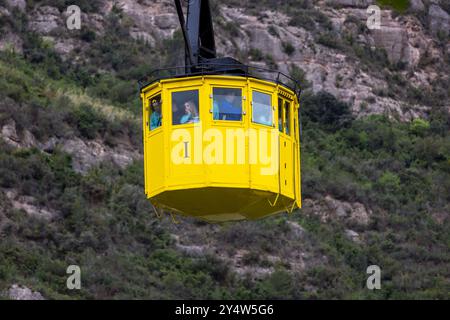 The funicular that takes you to Montserrat. Stock Photo