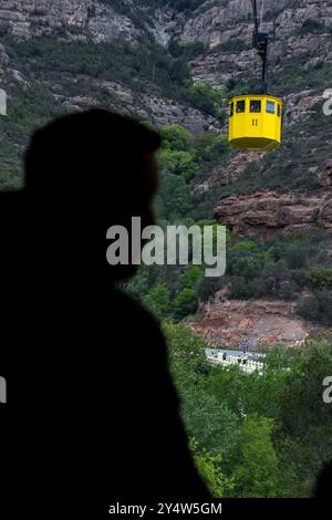 The funicular that takes you to Montserrat. Stock Photo