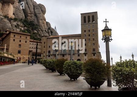 The Benedictine monastery of Montserrat is about an hour from Barcelona. Stock Photo