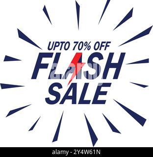 Flash Sale With Heavy Discount Flat Banner Design Stock Vector