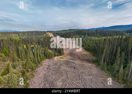 Coastal gaslink pipeline in the Wet'suwet'en territory in North British Columbia, Canada. Stock Photo