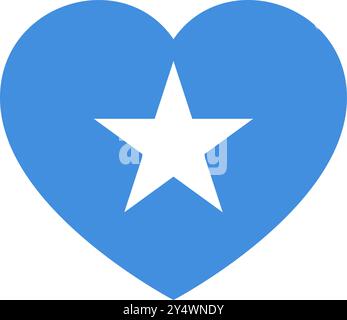 flag of Somalia in form of heart symbol of love Stock Vector