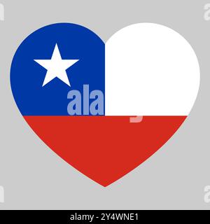 flag of Chile in form of heart symbol of love Stock Vector
