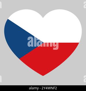 flag of Czech in form of heart symbol of love Stock Vector