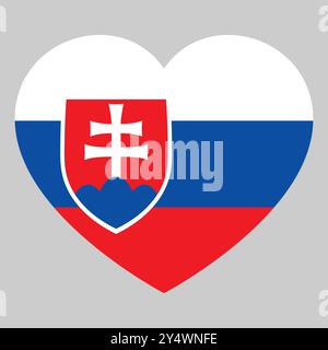 flag of Slovakia in form of heart symbol of love Stock Vector
