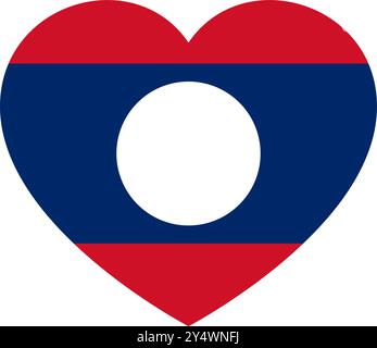 flag of Laos in form of heart symbol of love Stock Vector