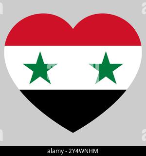 flag of Syria in form of heart symbol of love Stock Vector