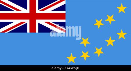 Flag of Tuvalu, the national symbol Stock Vector