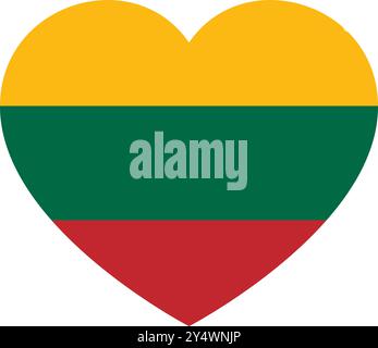 flag of Lithuania in form of heart symbol of love Stock Vector