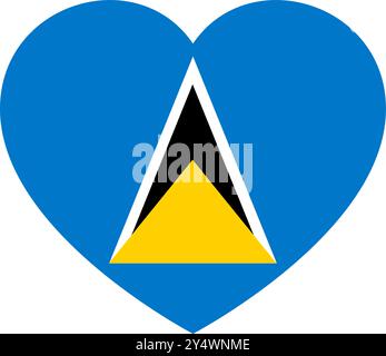 flag of Saint Lucia in form of heart symbol of love Stock Vector